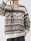 tanie sweter męski sweter-Męskie Sweter Sweter Fair Isle Pulower Prążkowany Robić na drutach Skrócona długość Dzianiny Zwierzę Wycięcie pod szyją Zatrzymujący ciepło Współczesny współczesny Praca Dzienne zużycie Odzież Jesie