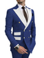 cheap Suits-Men&#039;s Wedding Suits Champagne Blue Solid Colored Standard Fit 2 Piece Double Breasted Six-buttons