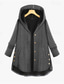 cheap Coats &amp; Trench Coats-Women&#039;s Plus Size Parka Button Pocket Plain Outdoor Causal Long Sleeve Hooded Regular Winter Fall Dark Green Dark Blue Red L XL XXL 3XL 4XL