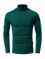billige Casual T-shirts til mænd-Herre Turtleneck skjorte Ensfarvet Rullekrave Grøn Sort Gul Kakifarvet Marineblå Gade Ferie Langærmet Tøj Bomuld Mode Afslappet Bekvem