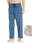 abordables Bas de sommeil-Homme Vêtements d&#039;intérieur Pantalon de pyjama Pantalon à carreaux Pantalon Pyjama Grille / Carreaux Chaud Flexible Intérieur Lit Spa Flanelle Chaud Poche Taille elastique Hiver Bleu Gris