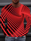 olcso Férfi 3D pólók-Férfi Póló 3D nyomtatás Grafikai nyomatok Terített nyak Lóhere Medence Bíbor Sárga Bor 3D nyomtatás Szabadtéri Utca Hosszú ujj Nyomtatott Ruházat Alap Sportok Dizájn Alkalmi