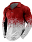 billiga julpolo för män-Herr POLO Shirt Golftröja Grafiska tryck Snöflinga Nedvikt Gul Vin Blå Grön Grå 3D-tryck Gata Ledigt Långärmad Mönster Button-Down Kläder Mode Designer Ledigt Mjukt
