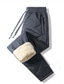 voordelige casual broek-Voor heren Sherpa Winter broek Broek Vrijetijdsbroek Zak Trekkoord Elastische taille Effen Kleur Warm Draagbaar Dagelijks Feestdagen Streetwear Stijlvol Zwart Grijs Micro-elastisch