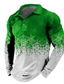billiga julpolo för män-Herr POLO Shirt Golftröja Grafiska tryck Snöflinga Nedvikt Gul Vin Blå Grön Grå 3D-tryck Gata Ledigt Långärmad Mönster Button-Down Kläder Mode Designer Ledigt Mjukt