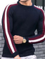 cheap Men&#039;s Pullover Sweater-Men&#039;s Sweater Pullover Sweater Jumper Waffle Knit Cropped Knitted Stripe Crewneck Keep Warm Modern Contemporary Work Daily Wear Clothing Apparel Fall &amp; Winter Black Khaki S M L