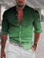 billige Skjorter med tryk til mænd-Herre Skjorte Hældning Høj krave Gul Rød Blå Grøn Grå 3D-udskrivning udendørs Gade Langærmet Knap ned Trykt mønster Tøj Mode Designer Afslappet Åndbart
