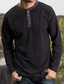 billige Casual T-skjorter for menn-Herre Henly-skjorte Langermet skjorte عادي Henley Gate Ferie Langermet Klær Bomull Mote Fritid Bekvem