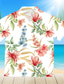billige Hawaiiskjorts-Herre Skjorte Hawaii skjorte Sommerskjorte Aloha skjorte Blomstret Grafiske trykk Aftæpning Hvit Rød Navyblå Blå 3D-utskrift utendørs Gate Kortermet Knapp ned Trykt mønster Klær Tropisk Hawaiisk
