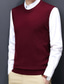 cheap Sweater Vests-Men&#039;s Sweater Vest Wool Sweater Pullover Sweater Jumper Dress Sweater Ribbed Knit Knitted Solid Color Crew Neck Keep Warm Modern Contemporary Work Daily Wear Clothing Apparel Sleeveless Spring &amp;  Fall