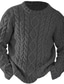cheap Men&#039;s Pullover Sweater-Men&#039;s Sweater Pullover Sweater Jumper Ribbed Knit Cropped Knitted Crew Neck Modern Contemporary Daily Wear Going out Clothing Apparel Fall &amp; Winter Black Dark Navy S M L
