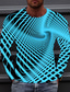 abordables Tee shirts 3D pour homme-Homme T shirt Tee 3D Print Imprimés Photos Col Ras du Cou Vert Bleu Violet Jaune Vin 3D effet Extérieur Plein Air manche longue Imprimer Vêtement Tenue basique Sportif Design Casual