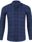 cheap Overshirts-Men&#039;s Flannel Shirt Shirt Plaid Turndown Blue-Green Green Orange Red Navy Blue Work Street Long Sleeve Button-Down Clothing Apparel Cotton Fashion Simple Casual