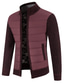 cheap Men&#039;s Cardigan Sweater-Men&#039;s Cardigan Sweater Zip Sweater Sweater Jacket Fleece Sweater Ribbed Knit Stand Collar Clothing Apparel Winter Dark Grey Black S M L