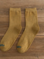 billiga herrstrumpor-Herr 5 par Socka Crew strumpor Vardagliga strumpor Mode Komfort Bomull Solid färg Ledigt Dagligen Varm Höst vinter Grön Svart