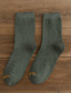 billiga herrstrumpor-Herr 5 par Socka Crew strumpor Vardagliga strumpor Mode Komfort Bomull Solid färg Ledigt Dagligen Varm Höst vinter Grön Svart