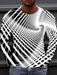 billige T-skjorter med 3D-trykk til herrer-Herre T skjorte 3D Print Grafiske trykk Crew-hals Grønn Blå Lilla Gul Vin 3D-utskrift utendørs Gate Langermet Trykt mønster Klær Grunnleggende Sport Designer Fritid