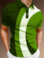 tanie 3d polo-Męskie Koszulka polo Koszula golfowa Geometria Wieczorne Zielony Czarny Niebieski Czerwony Brązowy Druk 3D Na zewnątrz Ulica Krótkie rękawy Przycisk w dół Nadruk Odzież Moda Codzienny Oddychający
