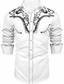 お買い得  メンズ3Dシャツ-男性用 シャツ ウエスタンシャツ フラワー グラフィック 折襟 ホワイト 3Dプリント アウトドア ストリート 長袖 ボタンダウン プリント 衣類 ファッション デザイナー カジュアル ソフト