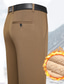 abordables Chinos-Hombre Sherpa pantalones de traje Pantalones Bolsillo Plano Comodidad Templado Negocio Casual Diario Retro Antiguo Formal Negro Azul Marino Microelástico