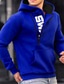 cheap Basic Hoodie Sweatshirts-Men&#039;s Hoodie Blue Wine Royal Blue Dark Gray Red Hooded Letter Print Sports &amp; Outdoor Daily Sports Streetwear Casual Big and Tall Fall &amp; Winter Clothing Apparel Hoodies Sweatshirts