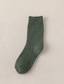baratos meias masculinas-Homens 3 pares Meias Meias Equipe Meias casuais Moda Conforto Algodão Cor Sólida Casual Diário Quente Outono &amp; inverno Verde Preto