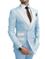 cheap Suits-Men&#039;s Wedding Suits Champagne Blue Solid Colored Standard Fit 2 Piece Double Breasted Six-buttons