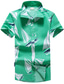 billige Hawaiiskjorts-Herre Hawaii skjorte Grafisk Aftæpning Grønn utendørs Avslappet Kortermet Trykt mønster Klær Hawaiisk Strandstil