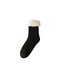 abordables chaussettes pour hommes-Chaussettes doublées en sherpa Bas Chaussettes Homme Couleur unie Polyester Intérieur Chaud Hiver 1 paire Noir