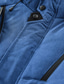 levne Pánské kabáty a parky-Pánské Zimní bunda Dlouhý kabát Puffer bunda Park Tisk Práce Denní nošení Zahřívací Zima Čistá barva Černá Vodní modrá Oranžová Trávová zelená Puffer Jacket