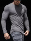 cheap Men&#039;s Casual T-shirts-Men&#039;s T shirt Tee Solid Color Crew Neck Black Gray White Street Sports Long Sleeve Clothing Apparel Basic Designer Casual Comfortable