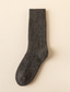 Недорогие мужские носки-Муж. 3 пары Носки Шерстяные носки Чулки Повседневные носки Зимние носки Мода Удобная обувь Однотонный Повседневные Теплые Зима Винно-красный Зеленый