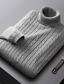 cheap Men&#039;s Pullover Sweater-Men&#039;s Sweater Pullover Ribbed Knit Cropped Knitted Solid Color Turtleneck Keep Warm Modern Contemporary Work Daily Wear Clothing Apparel Fall &amp; Winter Camel Wine M L XL