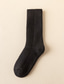 olcso férfi zokni-Férfi 3 pár Zokni Gyapjú zokni Combfix Alkalmi zoknik Téli zokni Divat Kényelmes Egyszínű Hétköznapi Napi Vastag Tél Vörösbor Lóhere