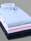voordelige Nette overhemden-Voor heren Overhemd Effen Kraag Buttondown boord Licht Roze Wit Marineblauw Marine Blauw Khaki Werk Dagelijks Lange mouw Kleding Zakelijk Basic