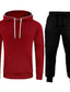 cheap Men&#039;s Tracksuits-Men&#039;s Tracksuit Sweatsuit Jogging Suits Wine Red Black Dark Gray Navy Blue Hooded Plain Drawstring 2 Piece Sports &amp; Outdoor Sports Streetwear Streetwear Casual Big and Tall Fall &amp; Winter Clothing