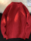 tanie sweter męski sweter-Męskie Sweter sweter Gofrowana Robić na drutach Skrócona długość Dzianiny Jednokolorowe Półgolf Podstawowy Elegancki Na zewnątrz Codzienny Odzież Zima Jesień Czarny Czerwony S M L