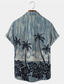 billiga 3d-skjortor för män-Herr Skjorta Aloha skjorta Sommarskjorta Kokosnötsträd Grafiska tryck Nedvikt Blå 3D-tryck Utomhus Gata Kort ärm Button-Down Mönster Kläder Tropisk Mode Hawaiisk Ledigt