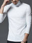 billige Casual T-shirts til mænd-Herre T-shirt Lang ærmet skjorte Vanlig Rullekrave udendørs Afslappet Tøj Mode Gade Klassisk