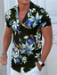 abordables Camisas hawaianas-Hombre Camisa Camisa de campamento Camisa gráfica camisa hawaiana Floral Cuello Vuelto Negro Blanco Amarillo Azul Piscina Morado Print Exterior Calle Manga Corta Abotonar Ropa Moda Design Casual