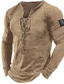 Χαμηλού Κόστους Ανδρικά 3D T-shirts-Ανδρικά Μπλουζάκι Κοντομάνικα Γραφική Γιακάς Μαύρο Βυσσινί Κρασί Πράσινο Χακί Ανοικτό Καφέ 3D εκτύπωση ΕΞΩΤΕΡΙΚΟΥ ΧΩΡΟΥ Καθημερινά Μακρυμάνικο Με Κορδόνια Στάμπα Ρούχα