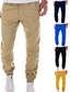 cheap Chinos-Men&#039;s Joggers Trousers Chinos Work Pants Khaki Pants Pocket Elastic Cuff Plain Comfort Wearable Full Length Casual Daily Going out Stylish Simple Black Yellow