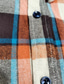 abordables Chemises habillées pour hommes-Homme Chemise Ecossais Col rabattu Vert Bleu Kaki Orange bleu marine Extérieur Travail manche longue Bouton bas Imprimer Vêtement Tenue Coton Mode Entreprise Respirable Confortable