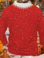 economico maglietta natalizia da uomo-Per uomo maglietta Babbo Natale Stampe astratte Girocollo Nero Rosso Arancione Verde Stampa 3D Esterno Natale Manica lunga Stampa Abbigliamento Originale Essenziale Informale Natale maleducato