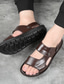 ieftine Sandale Bărbați-Bărbați Sandale Sandale Slingback Stiluri de Plajă Zilnic Plimbare Piele PU Respirabil Rezistență la uzură Maro Închis Negru Vară