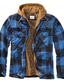 cheap Men&#039;s Jackets &amp; Coats-Men&#039;s Puffer Jacket Winter Jacket Quilted Jacket Shirt Jacket Winter Coat Warm Casual Plaid / Check Outerwear Clothing Apparel Blue / Black Blue Pink Blue
