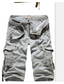 cheap Cargo Pants-Men&#039;s Cargo Shorts Capri shorts Capri Pants Zipper Multi Pocket Plain Calf-Length Casual Daily 100% Cotton Sports Streetwear Dark Khaki ArmyGreen Inelastic