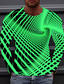 Χαμηλού Κόστους Ανδρικά 3D T-shirts-Ανδρικά Μπλουζάκι 3D Εκτύπωση Γραφικά Σχέδια Στρογγυλή Ψηλή Λαιμόκοψη Πράσινο του τριφυλλιού Θαλασσί Βυσσινί Κίτρινο Κρασί 3D εκτύπωση ΕΞΩΤΕΡΙΚΟΥ ΧΩΡΟΥ Δρόμος Μακρυμάνικο Στάμπα Ρούχα