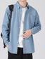 billiga fritidsskjortor för män-Herr Knapp upp skjorta Jeansskjorta Chambray skjorta Slät Nedvikt Blå Ljusblå Ledigt Dagligen Långärmad Button-Down Kläder Bomull Denim Mode Streetwear Klassisk