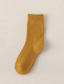 Недорогие мужские носки-Муж. 3 пары Носки Толстые короткие носки Повседневные носки Мода Удобная обувь Хлопок Однотонный Повседневные Теплые Наступила зима Зеленый Черный
